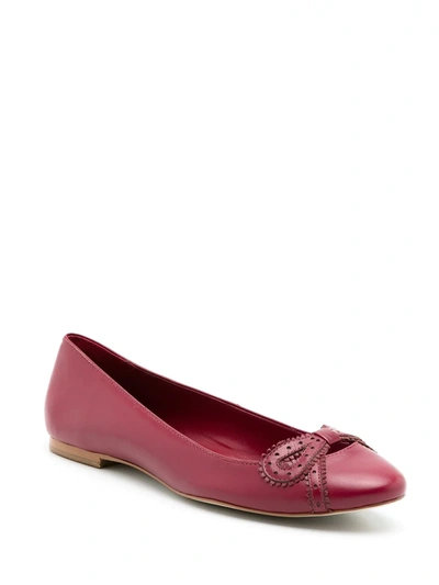 Sarah Chofakian Femelle Leather Ballerinas In Red