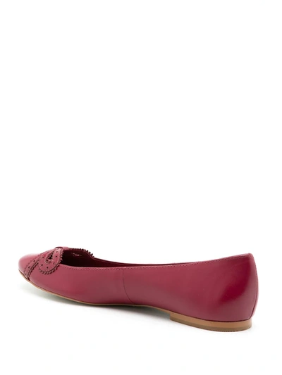 Sarah Chofakian Femelle Leather Ballerinas In Red
