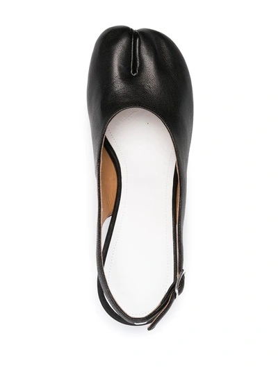 Maison Margiela Black Tabi Leather Slingback Heels In T8013 Black
