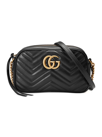 Shop Gucci Mini Gg Marmont Shoulder Bag In Black ,brown