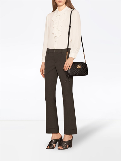 Gucci Gg Marmont Small Shoulder Bag In Black ,brown