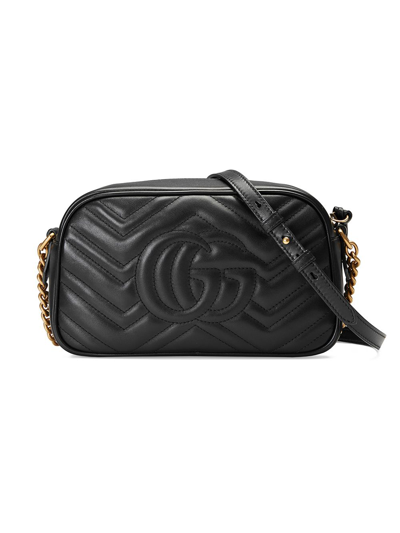 Shop Gucci Mini Gg Marmont Shoulder Bag In Black ,brown