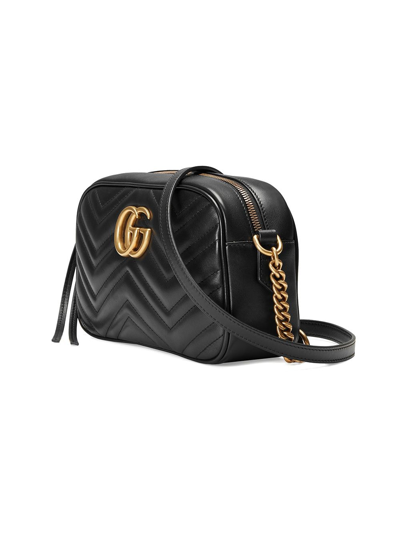 Shop Gucci Mini Gg Marmont Shoulder Bag In Black ,brown