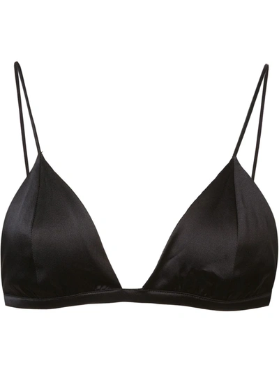 Shop Fleur Du Mal Luxe Triangle Bra In Black