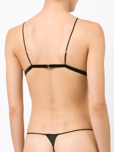 Shop Fleur Du Mal Luxe Triangle Bra In Black