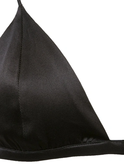 Fleur Du Mal Black Luxe Silk Triangle Bra