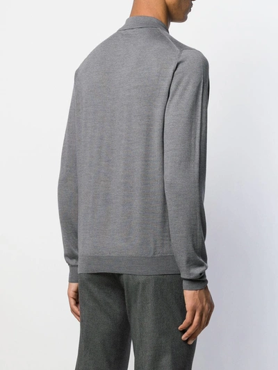 Zanone Virgin Wool Blend Polo Shirt In Grey