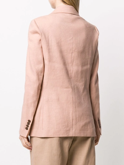 Shop Brunello Cucinelli Crinkled Effect Double-breasted Blazer In Pink