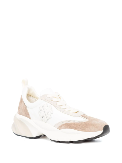 Tory Burch Sneakers Fortune Nylon Suede Leather In White