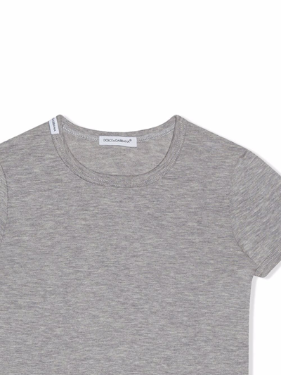 Shop Dolce & Gabbana Short-sleeve Cotton T-shirt In Grey