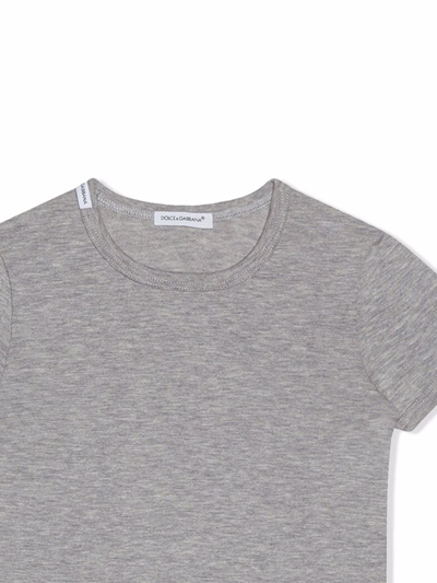 Dolce & Gabbana Short-sleeve Cotton T-shirt In Grey