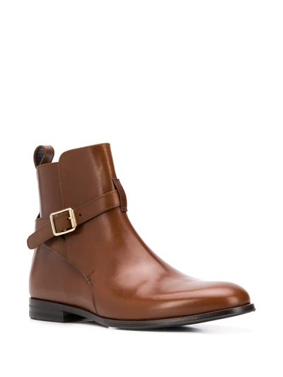 Scarosso Lara Buckled Ankle Boots In Brown