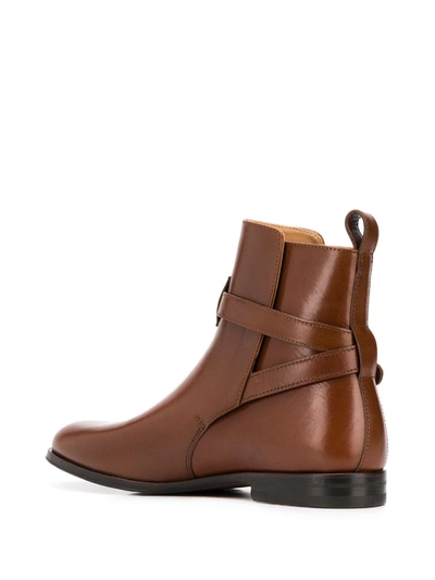 Shop Scarosso Lara Buckled Ankle Boots In Brown