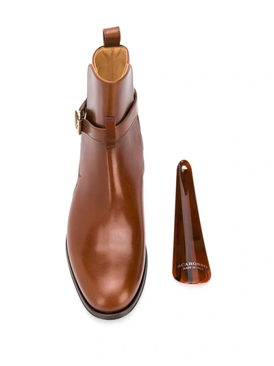 Scarosso Lara Buckled Ankle Boots In Brown