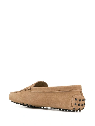 Tod's Pink Gommino Loafers In Suede Woman In Neutrals
