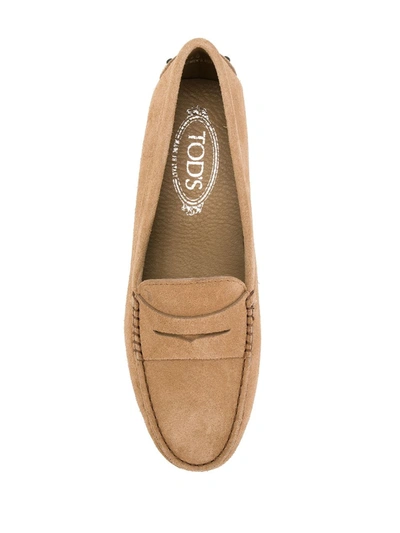 Shop Tod's Gommino Loafers In Neutrals