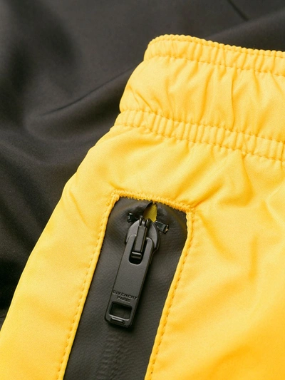 Shop Givenchy Two-tone Swim Shorts In Yellow