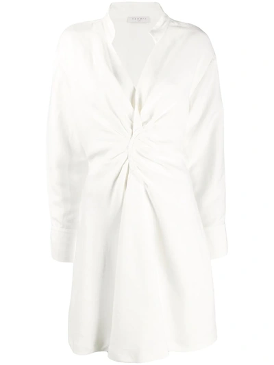 Shop Sandro Gathered Detail Shirt Dress In White