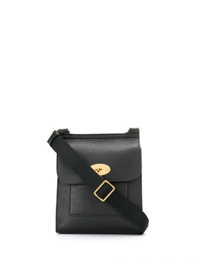 Shop Mulberry Small Antony N Shoulder Bag In Black