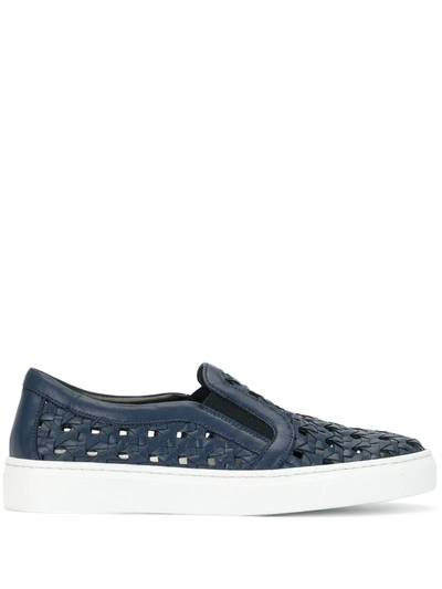 Shop Madison.maison 25mm Woven Sneakers In Blue