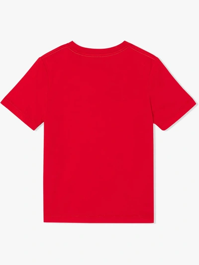 Shop Burberry Logo-print Cotton T-shirt In Red