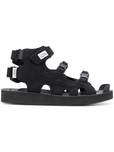 Shop Suicoke Buckle Detail Sandals In Black