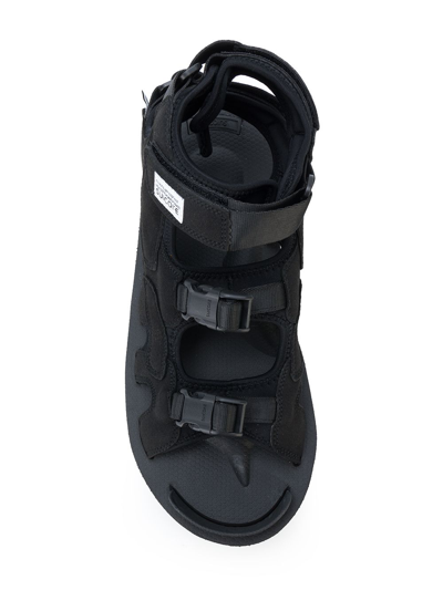 Shop Suicoke Buckle Detail Sandals In Black