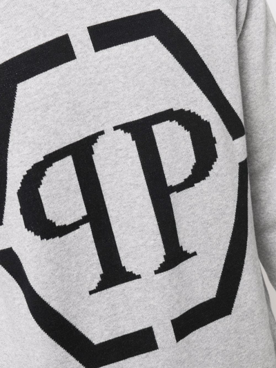 Shop Philipp Plein Logo-print Sweatshirt In Grau