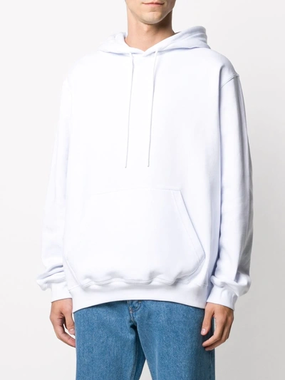 Msgm Logo-print Pullover Hoodie In White
