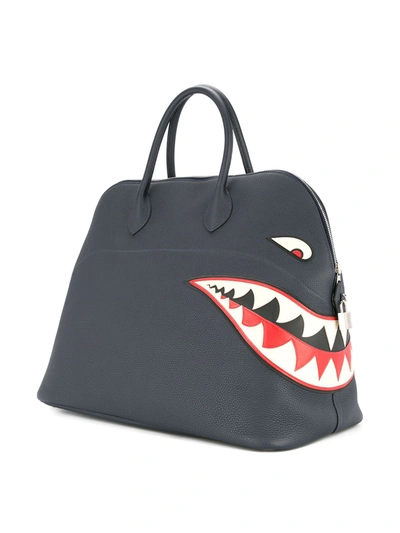 Pre-owned Hermes 2016  Hermès Bolide Shark 45 Tote Bag In Blue