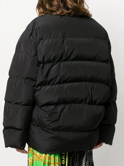 Shop Balenciaga C-shape Puffer Jacket In Black