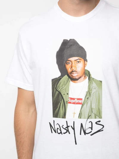 Supreme Nasty Nas Print T-shirt In White