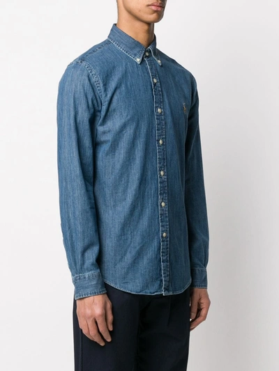 Polo Ralph Lauren Denim Sport Shirt In Blue