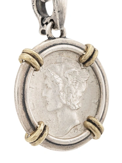 Shop John Varvatos Dime Pendant Necklace In Silver