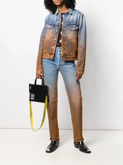 Off-white Dip-dyed Long-sleeved Denim Jacket In Blue