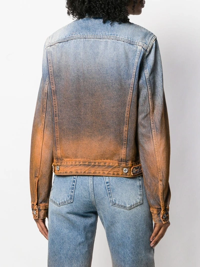 Off-white Dip-dyed Long-sleeved Denim Jacket In Blue