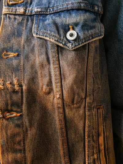 Shop Off-white Degrade Denim Jacket In Blue