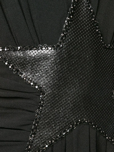 Shop Saint Laurent Star Appliqué Mini Dress In Black