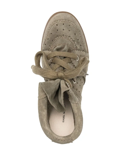 Isabel Marant Bobby Lace-up Wedge Sneakers In Green