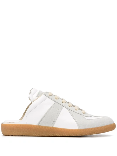 Maison Margiela Replica Leather And Suede Slip-on Sneakers In 