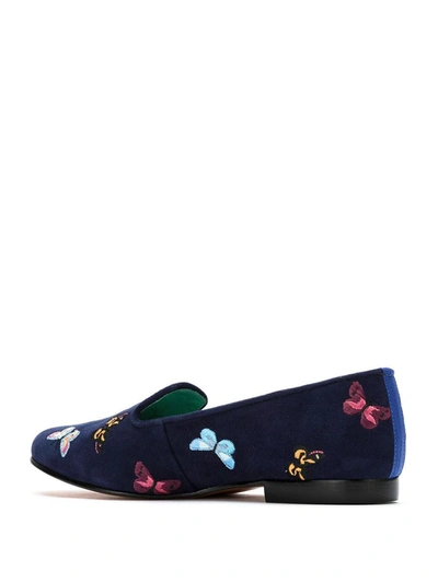 Shop Blue Bird Shoes Suede Borboletas Slippers In Blue