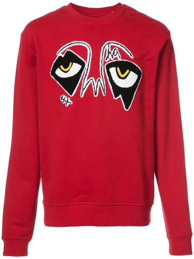 Shop Haculla Eyez Of Da World Sweatshirt In Red