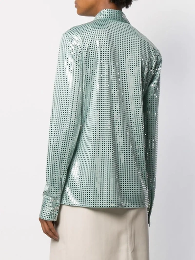 Shop Bottega Veneta Mirror Sequin Detail Shirt In Green