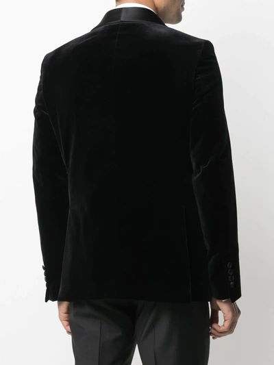 Philipp Plein Elegant Velvet-effect Blazer In Black