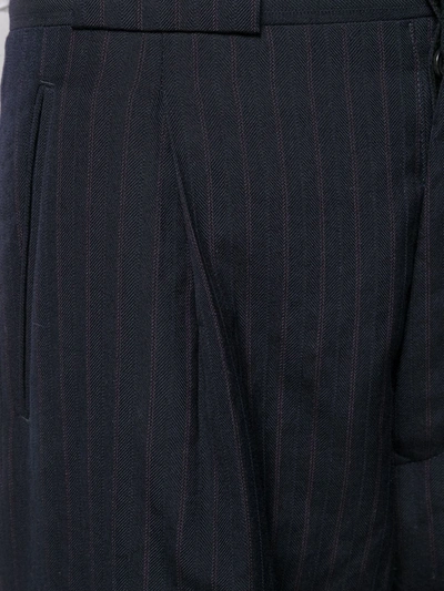 Shop Maison Margiela Oversized Pinstriped Trousers In Blue