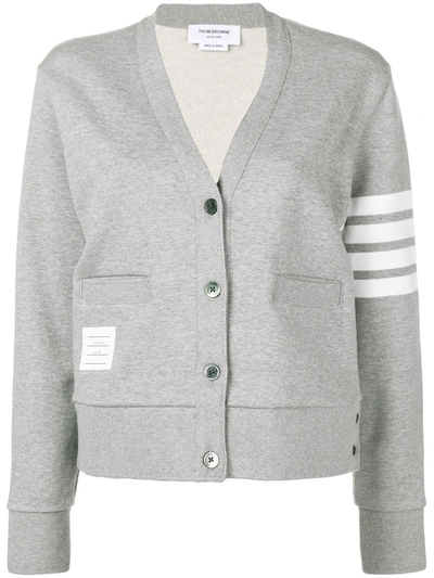 Shop Thom Browne 4-bar Stripe Cardigan In Grey