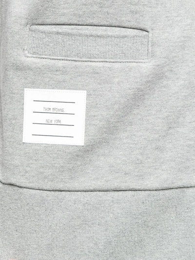 Thom Browne Four Bar Stripe Cotton Blend Knit V-neck Cardigan In Grey