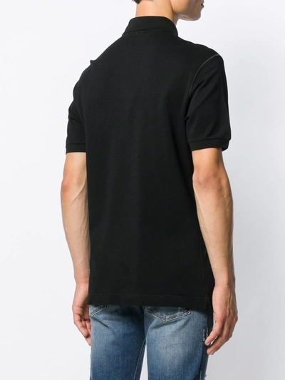 Shop Dolce & Gabbana Logo-tag Piqué Polo Shirt In Black