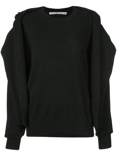 Shop Alexander Wang Cardigan Sweatshirt In Black