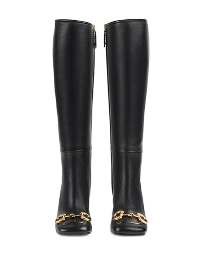 Shop Gucci Horsebit-embellished Knee-high Boots In Black